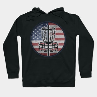 Funny Disc Golf Player USA American Flag Hoodie